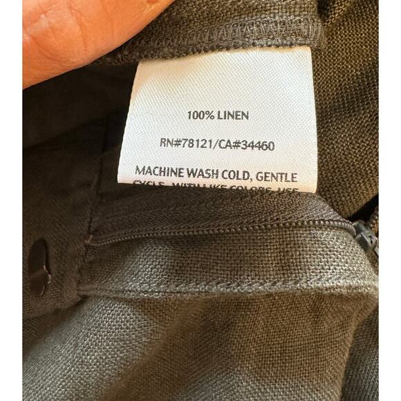 Eileen Fisher Linen Wide Leg Pants Trousers Size 4 (sustainable relaxed fit) - Picture 5 of 5